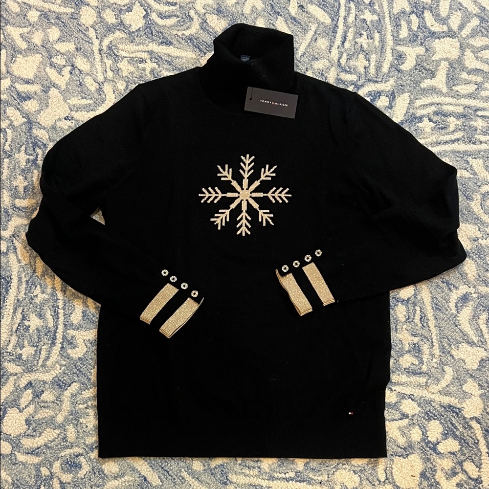 Black Snowflake Sweater
